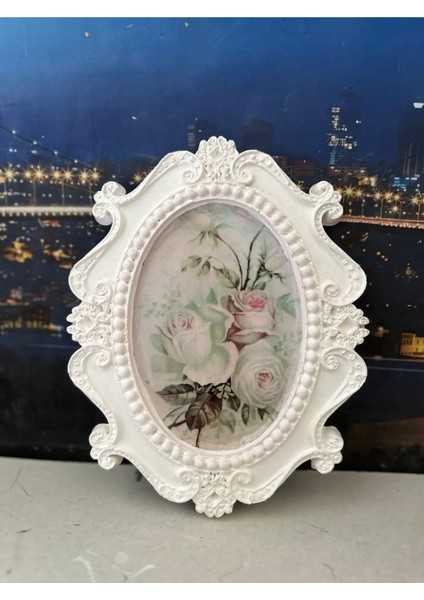 Vintage Tarzı El Yapımı Beyaz Tablo 22CM,DEKORATIF Duvar Tablo modelleri