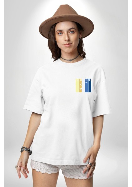 Voleybol Yazılı Renkli Enerjik Tasarım Beyaz Oversize Kadın Erkek Ön ve Sırt Baskılı Tişört modelleri