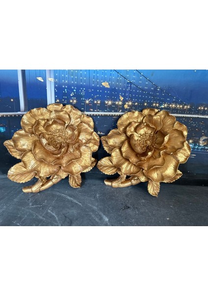 Dekoratif Duvar Gül Şakayık 2li Set