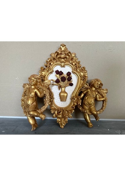 Melek Biblo Duvar Tablosu Melek ve Çiçekli Duvar Tablosu