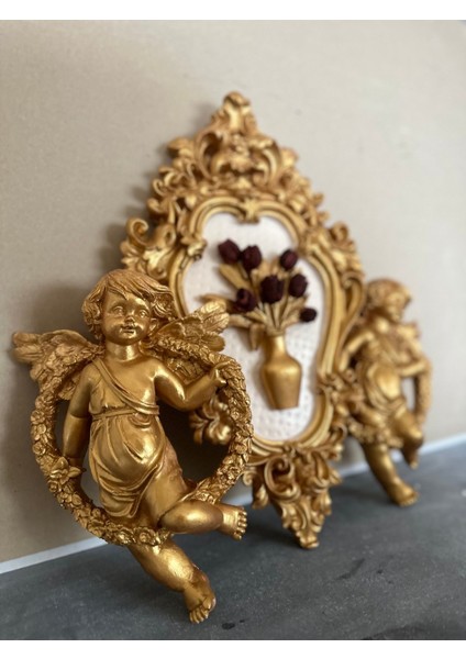 Melek Biblo Duvar Tablosu Melek ve Çiçekli Duvar Tablosu fırsatları