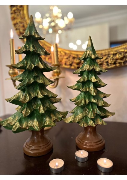 Yeni Yıl Büyük Çam Ağacı 50 cm ve 35 cm 2li Set , Noel Çam Ağacı Set modelleri