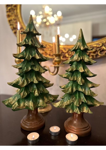 Yeni Yıl Büyük Çam Ağacı 50 cm ve 35 cm 2li Set , Noel Çam Ağacı Set fırsatları