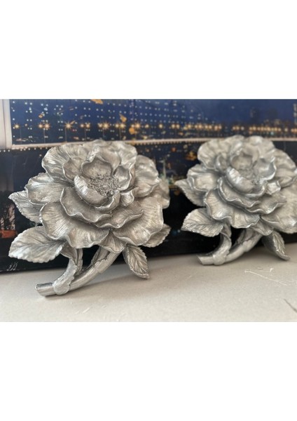 Şakayık Duvar Çiçek 2li Gümüş ,duvar Dekoratif Süs fiyatları