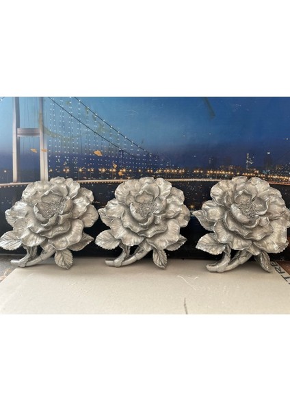 Duvar Çiçek 3 Lü Dekoratif Şakayık Duvar Çiçek