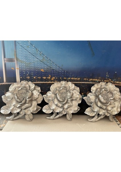 Duvar Çiçek 3 Lü Dekoratif Şakayık Duvar Çiçek modelleri