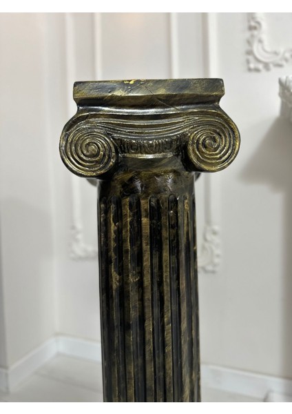 Sütun 90 cm Dekoratif Büyük Boy Sütün Polyester Siyah Gold Eskitme fırsatları