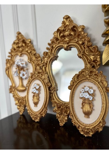 Avangard 4lü Duvar Tablo ve Ayna Set , El Yapımı 42CM fırsatları