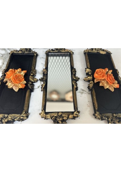 Turucu Güllü Duvar Dekor 3 Lü Set (45CM) modelleri