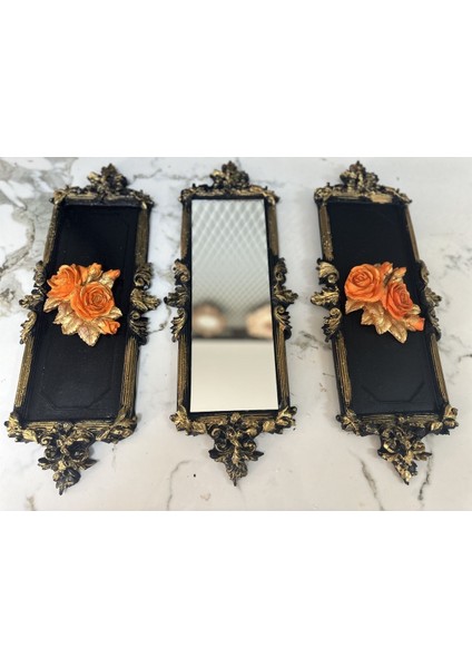 Turucu Güllü Duvar Dekor 3 Lü Set (45CM) indirimleri