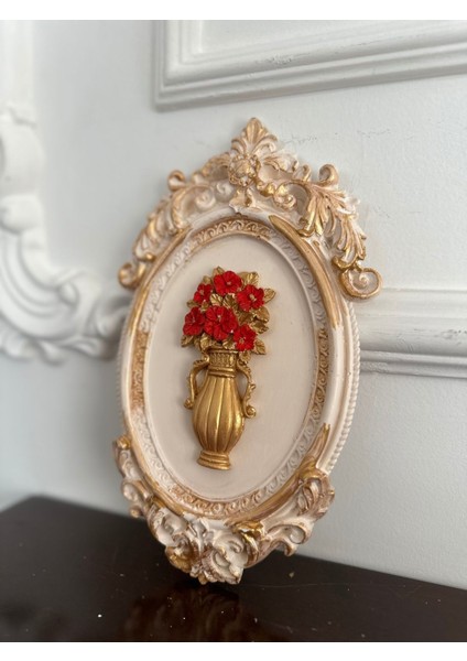 Krem Çiçekli Tablo 22CM fiyatları