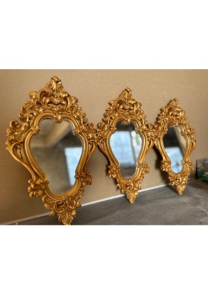 Avangard Altın 3 Lü Duvar Aynası 42CM