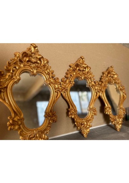 Avangard Altın 3 Lü Duvar Aynası 42CM modelleri
