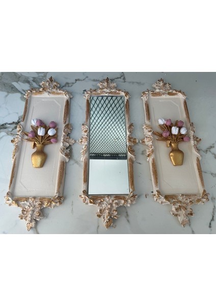 Çiçekli Duvar Tablosu 3 Lü Set 46CM fırsatları
