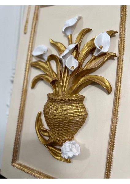 Çiçekli Dekoratif Duvar Tablosu( 50CM ) El Yapımı Tasarım Tablo fiyatları