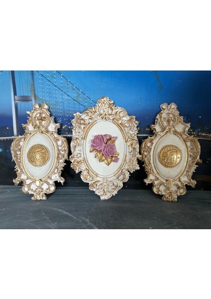 Allah Muhammet ve Gül Tablo 3lü Set 30CM fırsatları