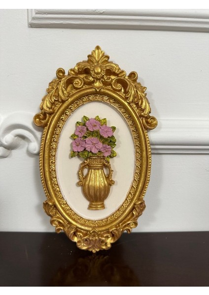 Dekoratif Çiçekli Tablo 3 Lü Set Duvar Dekorasyon