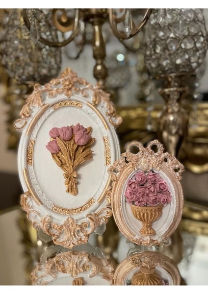 Çiçekli Beyaz Çerçeve Takımı 2 Li modelleri