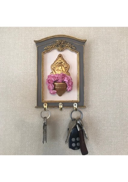 Duvar Anahtar Askısı , Özel Tasarım Dekoratif Çiçekli Anahtarlık
