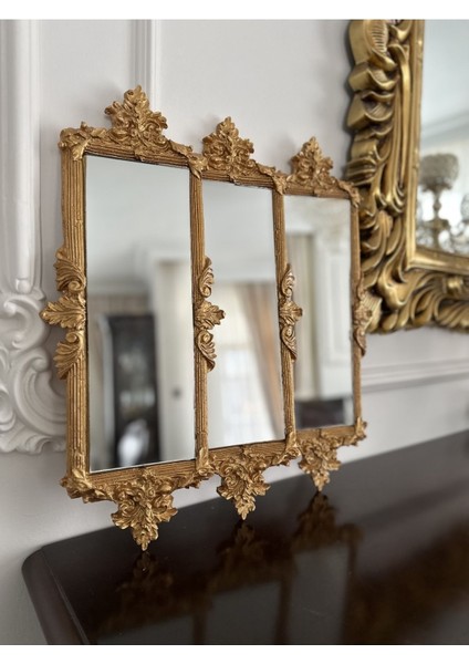 Gold 3 Lü Dekoratif Duvar Aynası