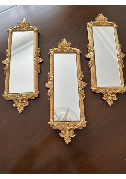 Gold 3 Lü Dekoratif Duvar Aynası fırsatları