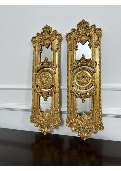 Şık Uzun Dekoratif 2 Li Duvar Aynası