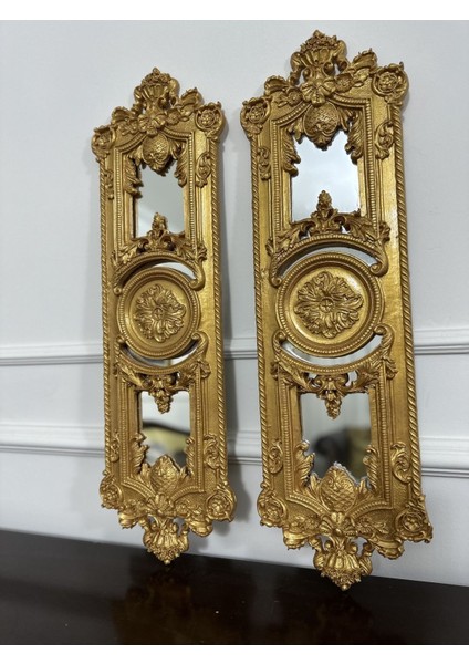 Şık Uzun Dekoratif 2 Li Duvar Aynası