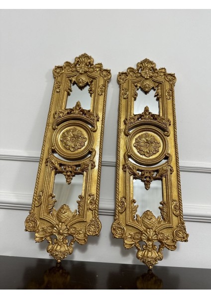 Şık Uzun Dekoratif 2 Li Duvar Aynası