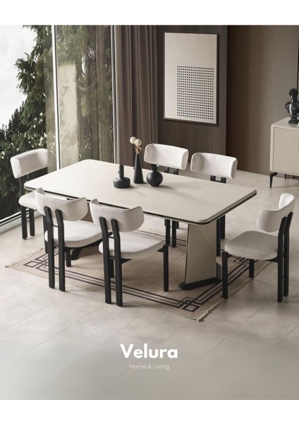 Venti Siyah Yemek Odası Takımı (Yemek Masası + 4 Adet Sandalye)