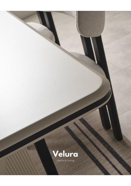 Venti Siyah Yemek Odası Takımı (Yemek Masası + 4 Adet Sandalye)