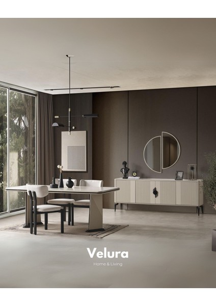 Venti Siyah Yemek Odası Takımı (Yemek Masası + 4 Adet Sandalye)