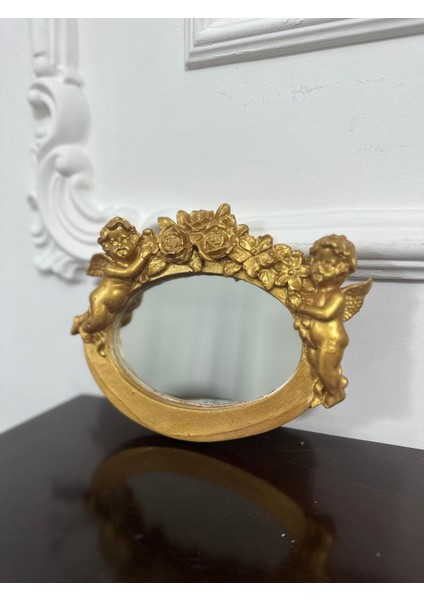 Melek Detaylı Duvar Masa Aynası
