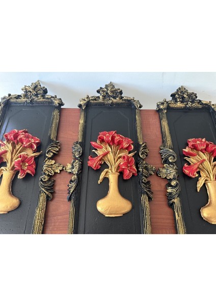 Duvar Dekorasyon Ürünü , Özel Tasarım Sümbüllü Tablo 3 Lü Set modelleri