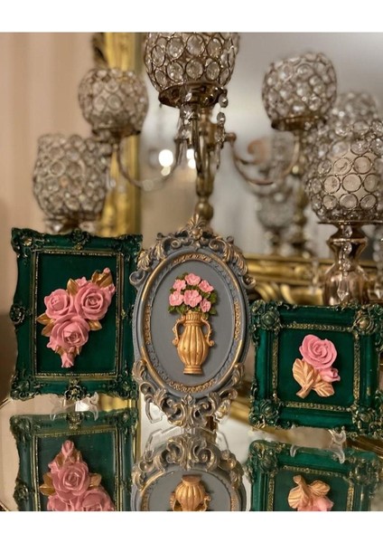 Özel Tasarım 3 Lü Çerçeveli Çiçekli Tablo