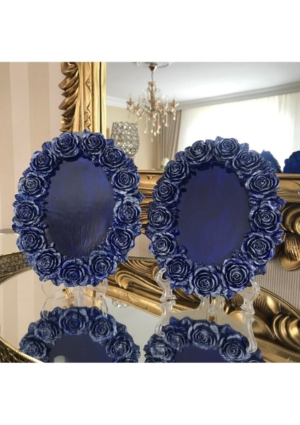 Lacivert Papatya Modeli Çerçeve 2 Li Set fiyatları