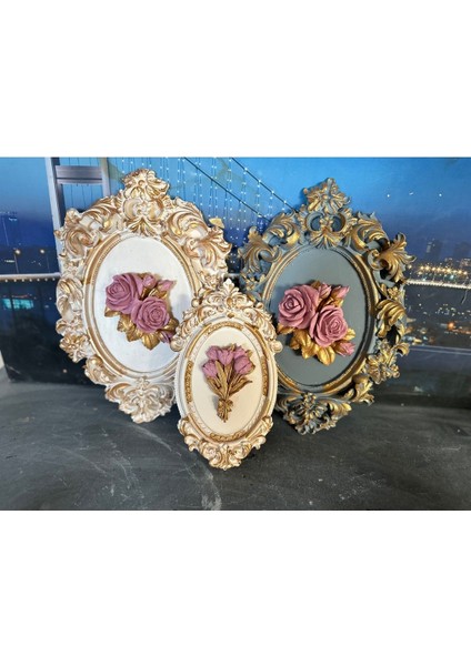 Dekoratif Duvar Tablo 3lü Set , El Yapımı TABLO3LÜ Gri ve Krem Duvar Dekor fiyatları