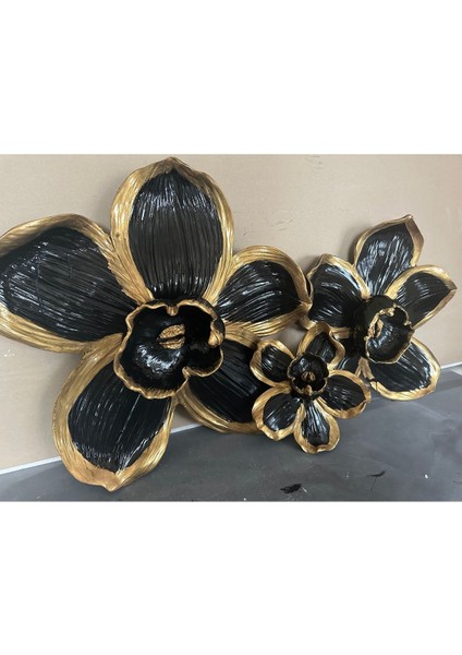 Dev Orkide Çiçek Duvar 3lü Set Büyük Boy 54 cm Orta Boy 42 cm Küçük 24CM