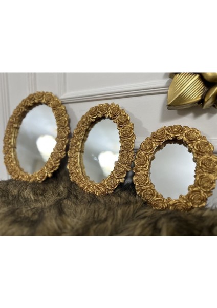 Dekoratif Çiçek Desenli 3 Lü Duvar Aynası fırsatları