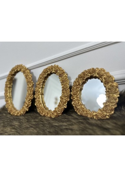 Dekoratif Çiçek Desenli 3 Lü Duvar Aynası indirimleri