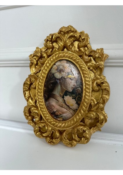 Vintage Tarzı El Yapımı Dekopaj Tablo 22 cm