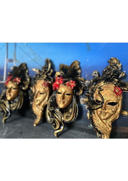 Maske Pano Duvar Dekoratif 4lü Set 30CM modelleri