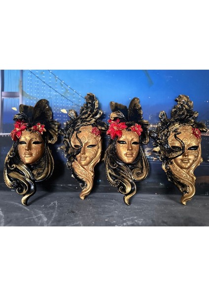 Maske Pano Duvar Dekoratif 4lü Set 30CM fırsatları