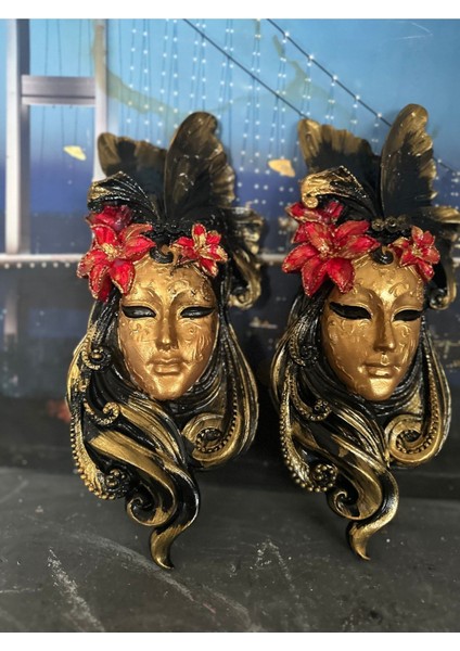 Maske Pano Duvar Dekoratif 4lü Set 30CM indirimleri