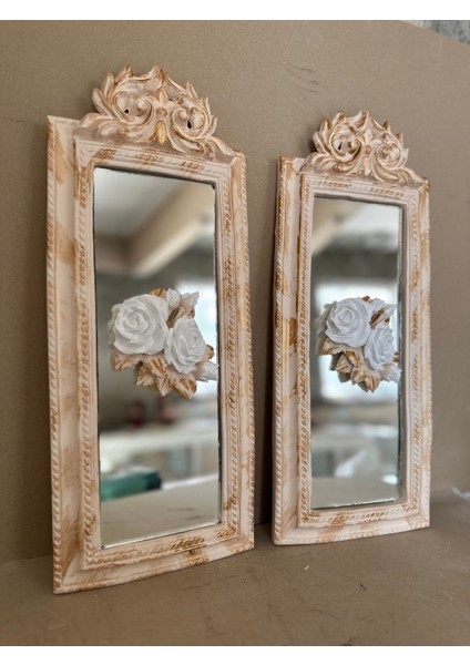 Aynalı Duvar Tablosu , Gül Detaylı Aynalı Tablo 2li 50CM fiyatları