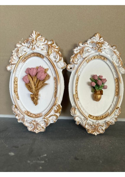 Özel El Yapımı Tablo 3 Lü Çiçekli Tablo modelleri