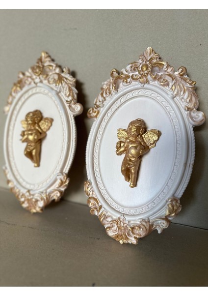 Melek Tablo 2 Li , Dekoratif Duvar Masa Tablosu 22CM modelleri