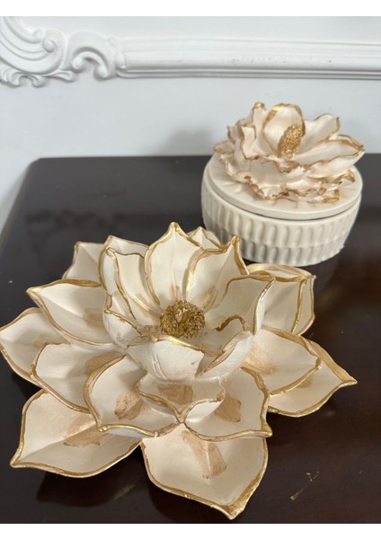 Lotus ve Manolya Kutu 2 Li Set , Masa Süsü 2 Li Modern Set modelleri