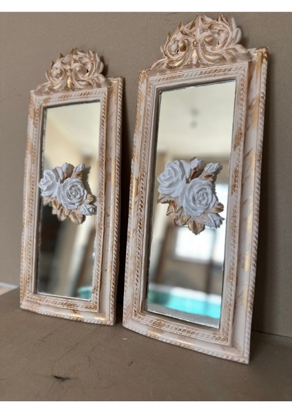 Aynalı Duvar Tablosu , Gül Detaylı Aynalı Tablo 2li 50CM fırsatları