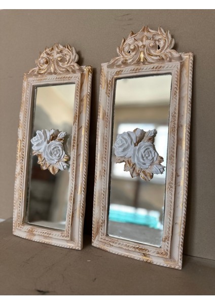 Aynalı Duvar Tablosu , Gül Detaylı Aynalı Tablo 2li 50CM indirimleri
