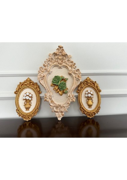 Çiçekli 3 Lü Çerçeveli Tablo Set fiyatları